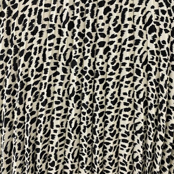 Melrose with Love Animal Print Maxi Skirt Women M Black Cream Pleated Accordion - Picture 8 of 8
